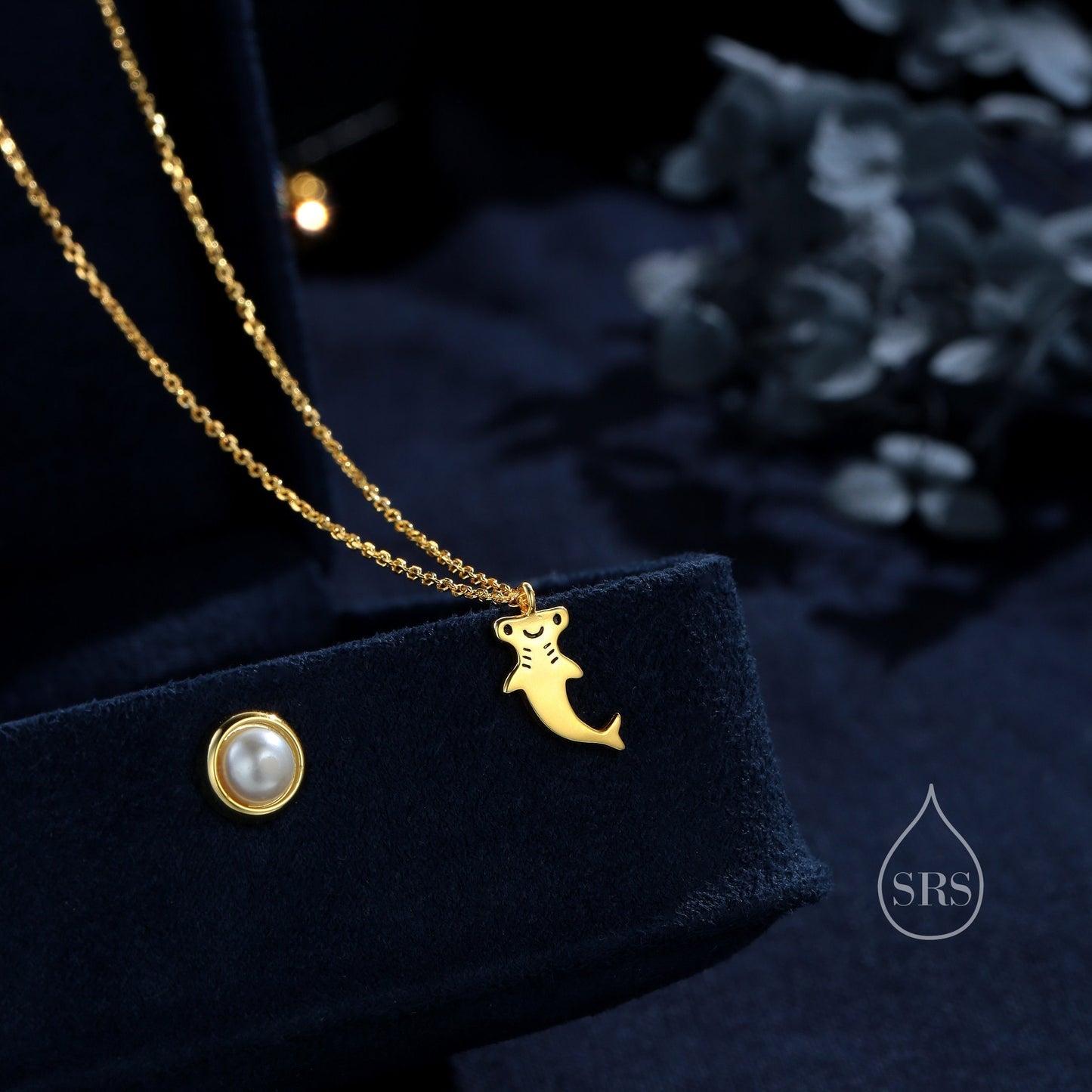 Mismatched Kawaii Hammerhead Shark and Manta Ray Stud Earrings in Sterling Silver, Silver or Gold or Rose Gold,  Asymmetric Fish Earrings, Bundle Available